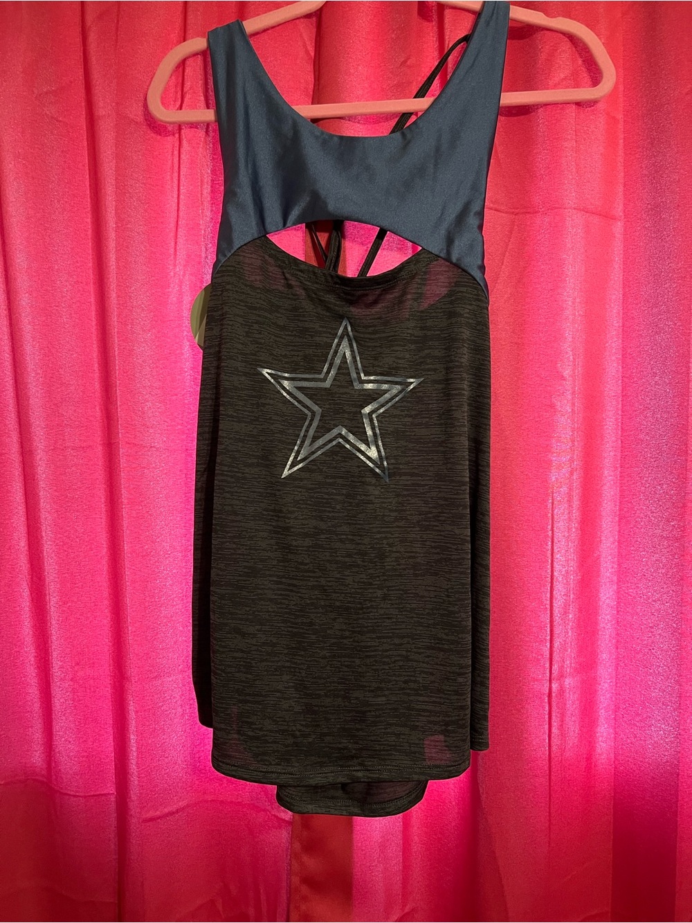 Dallas Cowboys Graphic Active Tank Top in Charcoal & Navy